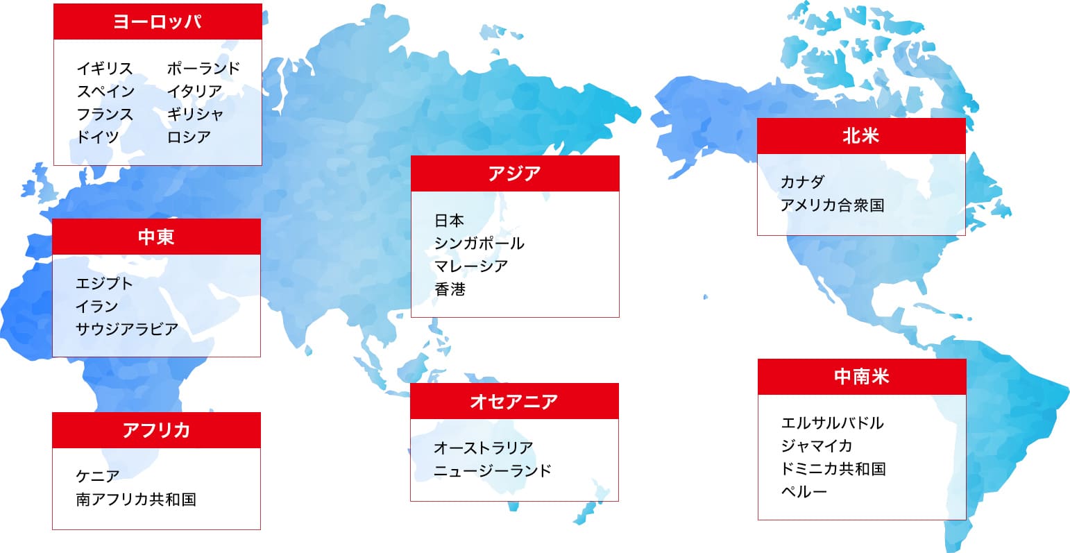 ※世界各国へ販売実績あり